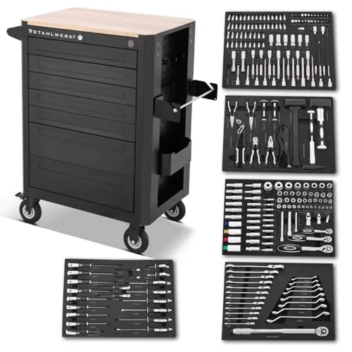 STAHLWERK Werkstattwagen Crow mit 235 Premium-Werkzeugen von STAHLWERK