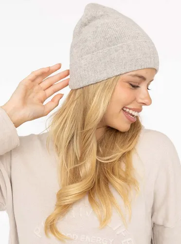 Zwillingsherz Kaschmir-Mütze in Grau - Elegante Kaschmir-Mütze in Grau. Weich und temperaturregulierend für optimalen Tragekomfort. Ideal für kühle Tage und stilvolles Outfit.