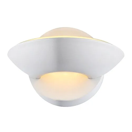 Wandlampe Wandleuchte Halbrund LED Weiß, UP DOWN Beleuchtung - Moderne Wandleuchte mit energiesparenden LED für auf- und abwärts gerichtete Beleuchtung. Ideal für Wohn- und Esszimmer, sorgt für stimmungsvolle Akzente und ist ein echter Blickfang.