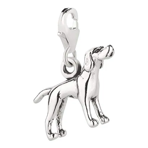 7K Charm Anhänger Hund Pointer 2 aus 925 Sterling Silber (20x13mm)
