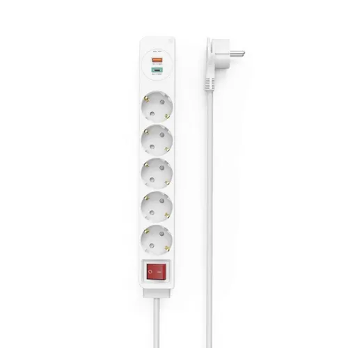 Hama 5-fach Steckdosenleiste mit USB-C/USB-A-Buchse, weiß 133758