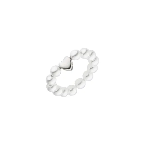 Purelei® Lovely Ring – Elastischer Perlenring mit Herz in silber von PURELEI