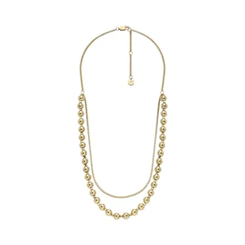 Fossil Damen-Halskette aus Edelstahl in Honig-Gold von Fossil