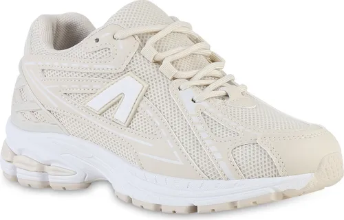 VAN HILL Damen Laufschuhe 841566 - Sneaker mit Profil-Sohle für optimalen Halt, ideal für sportliche Aktivitäten und den Alltag, in modischem Beige, Größe 39.