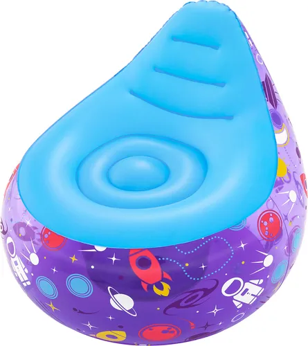 Bestway LED-Luftsessel Astro Glow - Sessel fürs Kinderzimmer mit farbenfrohem kosmischen Design, integrierter violetter LED-Beleuchtung und einfacher Handhabung für stundenlangen Spielspaß.