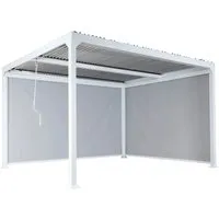 Alu Pergola MCW-L41 mit 2x Seitenwand - Pavillon mit stabilem 8cm-Metall-Gestell, ideal für Garten und Terrasse, bietet perfekten Schutz und elegantes Design.