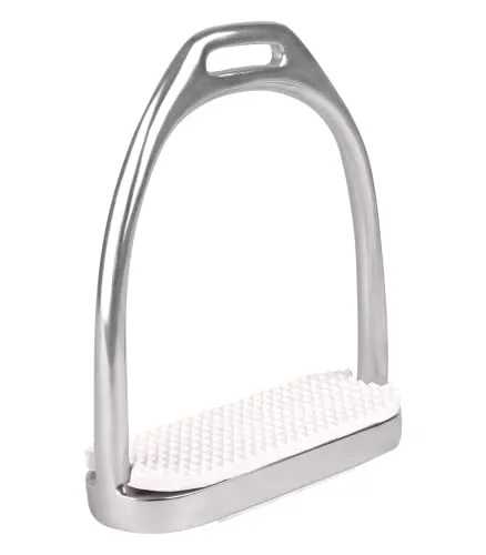 Waldhausen Economic Steigbügel 11 cm Silber - Steigbügel aus robustem Edelstahl, ideal für Reitsportliebhaber. Mit rutschfester Gummieinlage für optimalen Halt und elegantes Design in Silber.