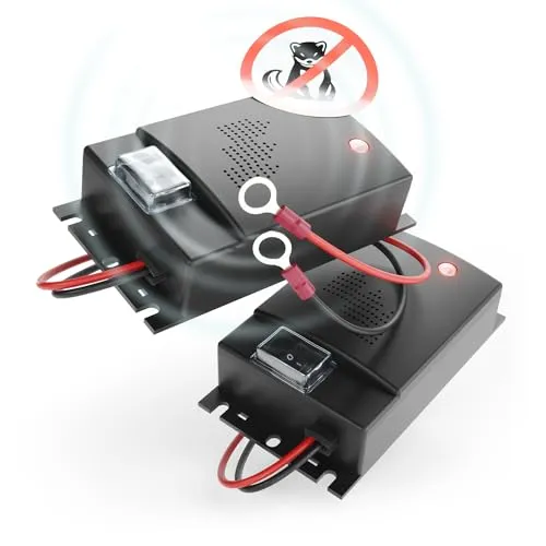 greate 2X Marderschreck Auto mit 12V Batterieanschluss