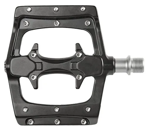 Exustar E-PM820-2 Kombipedal - Vielseitige Fahrradpedale - Fahrradpedale mit Aluminiumkörper, umstellbar auf Klick oder Half-Klick. Leicht und robust mit CNC-gefräster CrMo-Achse und austauschbaren Pins, ideal für jeden Radfahrer.