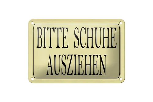 Femer GmbH Metallschild Hinweis 18x12cm Bitte Schuhe ausziehen, (1 St), gewölbte Oberfläche, abgerundete Ecken, umgeschlagene Kanten