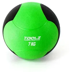 TOOLZ 7kg Medizinball - Grün, Schwarz - Gymnastikbälle für effektives Ganzkörpertraining, exzellenter Grip und vielseitig einsetzbar für Kraft- und Koordinationstraining.
