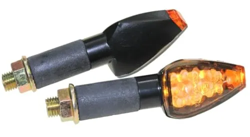 Motorrad Mini Blinker LED Future schwarz getönt E-geprüft M10 für CPI SM 50 Supermoto Honda CB 500 600 Hornet Formula Kawasaki KLR KMX Suzuki V-Storm