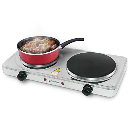 Grunkel EHP-218INOX Elektroherd mit Doppelplatte