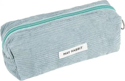 Federmäppchen Cord-Stoff Federtaschen Tragbar Schulmäppchen für Mädchen Teenager Schule Büro Blau