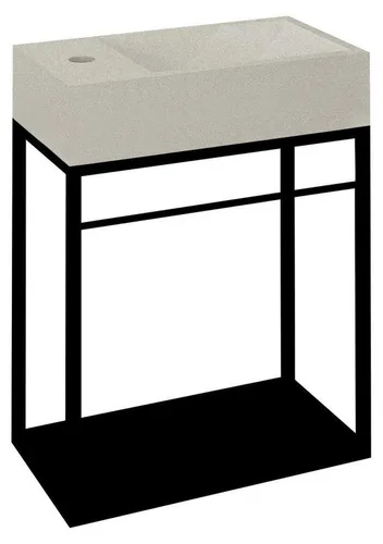 Sapho CREST Konsole unter Waschbecken 39,5x45x21,7cm, schwarz matt - Elegante Konsole für Badezimmerwaschtische, aus robustem MDF und Stahl. Ideal zum Einhängen, sorgt für eine stilvolle und praktische Lösung unter dem Waschbecken.
