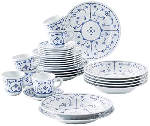 KAHLA Blau Saks Kombiservice 30tlg. für 6 Personen in weiß von Kahla