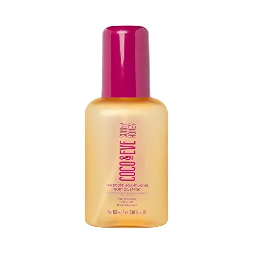 Coco & Eve Anti-Aging bräunendes Körperöl LSF30 – Spray für schnellere Bräune, UVA/UVB-Sonnenschutz | Natürliche Inhaltsstoffe für schnellere Bräune, Antioxidantien für einen Bali-Glow (150 ml)