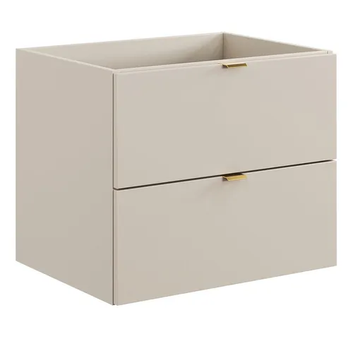 Lomadox Waschbeckenschrank DURANGO-56 - 60cm, kaschmir - Waschbeckenunterschrank aus robuster Spanplatte mit 2 praktischen Schubladen, ideal für stilvolle Badezimmergestaltung.