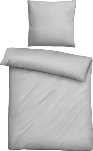 biberna Lyocell Bettwäsche UNI sturmgrau 155x200 cm in grau von biberna