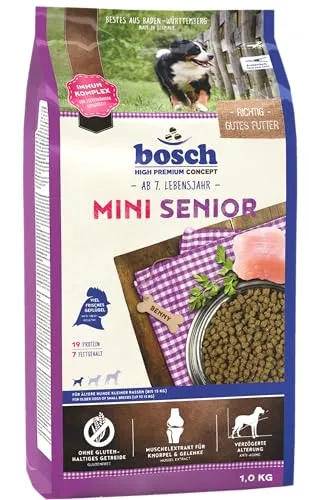 Bosch HPC Mini Senior Hundetrockenfutter für ältere Hunde kleiner Rassen, 2.5 kg - glutenfrei, zuckerfrei und mit Immun-Komplex für starke Abwehrkräfte