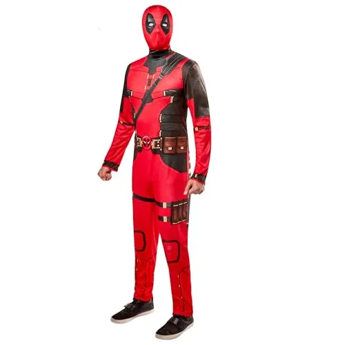 Rubie's 1001361L Deadpool Kostüm für Erwachsene - Offizielles Deadpool Kostüm für Herren, hochwertiges Material und geprüft nach europäischen Standards, perfekt für Karneval oder Mottopartys.