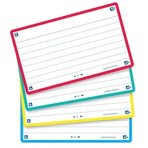 OXFORD Karteikarten FLASH 2.0 DIN A7 gelb, rot, türkis, mint liniert, 80 St.