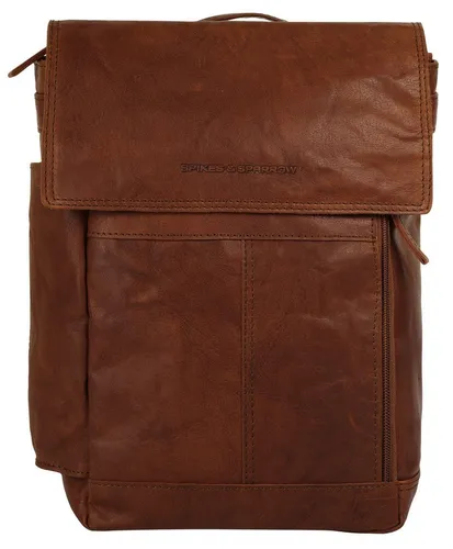 Spikes & Sparrow Rucksack 101006 cognac für Herren und Damen - Eleganter Leder Rucksack im Vintage-Look, perfekt für Alltag und Business. Mit vielseitigem Innenleben, Smartphonefach und verstellbaren Trägern für höchsten Tragekomfort.