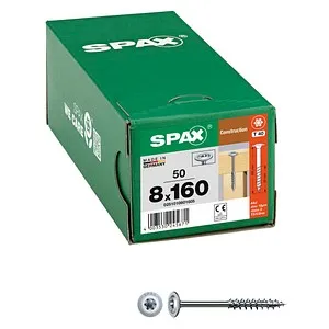 SPAX Holzbauschrauben T40 Tellerkopf WIROX 0251010801605 8 mm x 160 mm, 50 St.