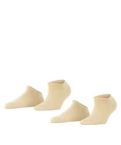 ESPRIT Damen Sneakersocken Uni Multipack W Sn Baumwolle kurz einfarbig 2 Paar, Beige Cream 4011, 35-38