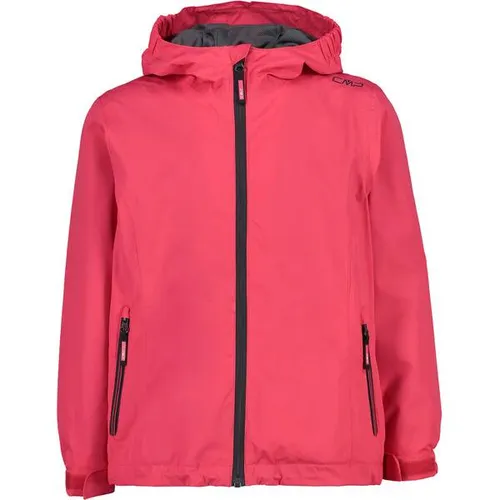 CMP KID G Jacket FIX Hood fragola (B880) 110 - Funktionsjacke für Kinder, wasserdicht und atmungsaktiv mit 10.000 mm Wassersäule, ideal für Outdoor-Aktivitäten und einfach zu verstauen.