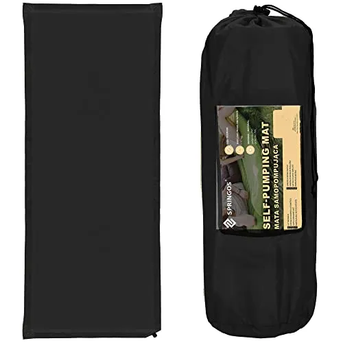SPRINGOS Selbstaufblasende Isomatte für eine Person mit 1 Ventil 50 x 180 cm Liegefläche mit Komfortschaumkern Trekkingmatte Matte für Zelt Strand Festival Garten Campingbett