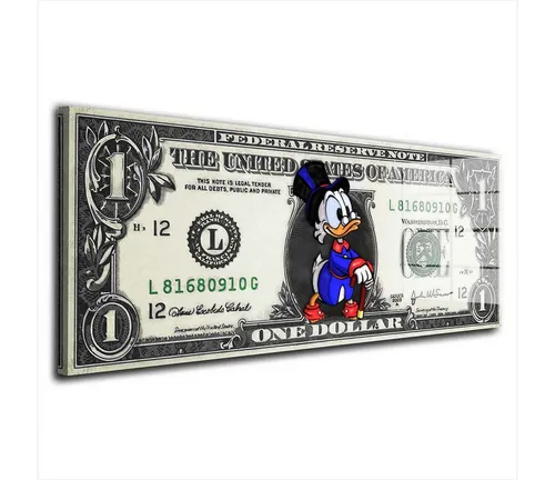 Artedinoi Acrylglasbild Duck One Dollar The United States Comic Acrylglas Wandbild Bild Wandde