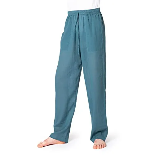 PANASIAM K-Summer-Pants PaSalu, Petrol Blue, M - Luftige Wanderhose aus 100% Baumwolle, ideal für heiße Tage. Bequemer Schnitt mit elastischem Bund und Kordelzug für optimale Passform. Perfekt für Sport, Freizeit und Zuhause.