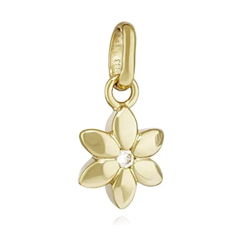 NKlaus Kettenanhänger Blume 333 Gelb Gold mit Zirkonia - Eleganter Kettenanhänger für Damen aus 8 Karat Gold, verziert mit funkelndem Zirkonia. Ideal für besondere Anlässe oder als stilvolles Accessoire im Alltag.