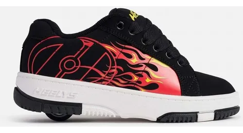 Heelys Kinder Sneaker Kolect Prints Black/Red - Freizeitschuh mit innovativem Design und integrierten Rollen für zusätzlichen Spaß. Ideal für aktive Jungen, Größe 39, aus robustem Kunstleder.