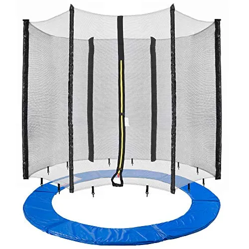 Arebos Trampolinnetz + Randabdeckung 244 cm - Trampolinsicherheitsnetz-Set für optimale Sicherheit beim Springen, inklusive robuster Randabdeckung, ideal für Outdoor-Freizeit im Garten.