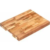 vidaXL Hackblock aus massivem Akazienholz 40×30×4 cm - Schneidebrett aus hochwertigem Akazienholz, 4 cm dick für professionelle Zubereitung. Jedes Stück ist ein Unikat mit einzigartiger Maserung und natürlichem Finish.