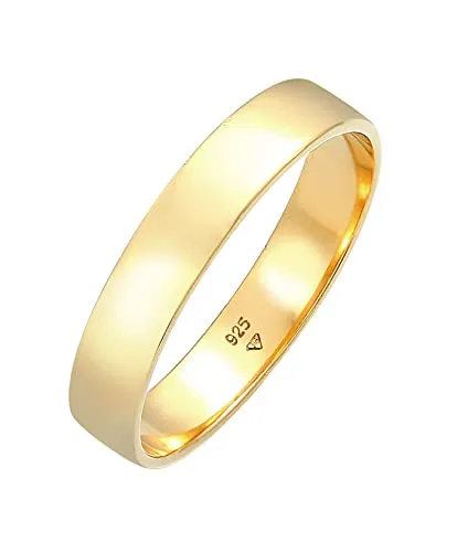Kuzzoi Herrenring 4.5 mm - Handgefertigter vergoldeter Bandring - Hochwertiger 925 Sterling Silber Herrenring, zeitlos und elegant, perfekt für Hochzeit, Verlobung oder Freundschaft. Polierte Oberfläche und in verschiedenen Größen erhältlich.
