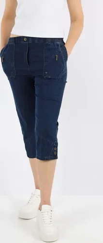 Jeanshose Damen Slim Legs kurz 3/4 Jeans Hose caprihose, Größe:50, Farbe:dunkelblau