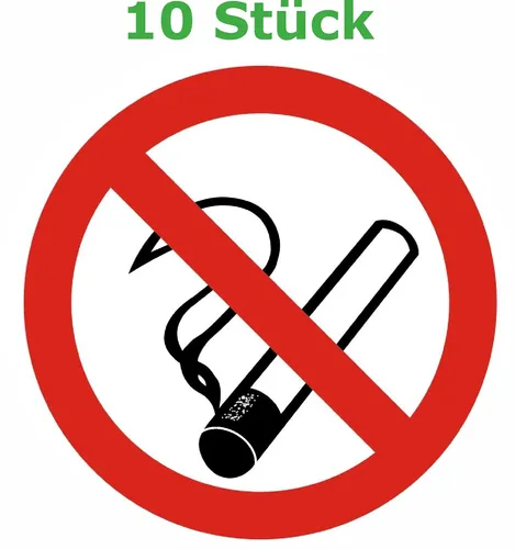 Zehn 10 Stück Rauchverbot rauchen verboten no smoking Aufkleber 6 cm VON INNEN