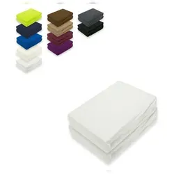 EXKLUSIV HEIMTEXTIL Frottee Spannbettlaken Doppelpack Rundumgummizug 140 - 160 x 200 cm Weiss