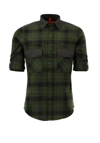 Produktbild TOM COLLINS Langarm Jagdhemd mit Haifisch-Button-Down-Kragen Niwip, Größe:43/44, Farbe:Oliv