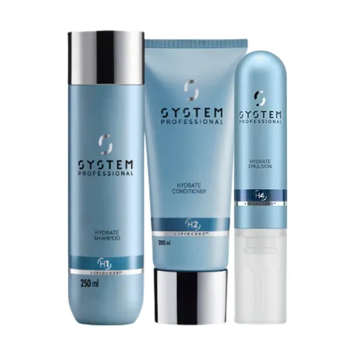 System Professional Hydrate Set: Shampoo 250ml & Conditioner 200ml - Haarpflege-Set für alle Haartypen: Spendet intensive Feuchtigkeit und sorgt für geschmeidiges Haar. Ideal für den täglichen Einsatz, auch bei coloriertem oder strapaziertem Haar.
