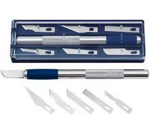 Wedo 78722 Cutter Hobbymesser Set (inklusive 6 verschiedenen Klingen) silber