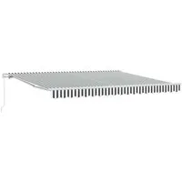 vidaXL Manuelle Markise Anthrazit & Weiß 400x300 cm - Schütze dich vor UV-Strahlen mit dieser eleganten Markise! Sie bietet eine einfache Bedienung, ist UV-beständig und eignet sich perfekt für Balkone, Terrassen und mehr.