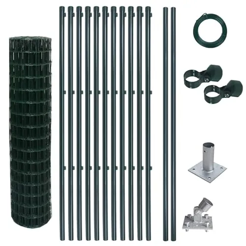 ESTEXO Gartenzaun Schweißgitterzaun Komplettset 1,2 x 25m - Vielseitiges Zaunset für Gärten und Beete, inkl. verzinkter und pulverbeschichteter Zaunpfosten. Robuste Konstruktion mit PVC-Beschichtung für langanhaltenden Schutz und einfache Montage.