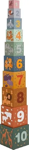 Small Foot - Wooden Activity Cube Safari - Baby Spielzeug mit vielfältigen Aktivitäten, fördert die motorischen Fähigkeiten und die Kreativität der Kleinen mit niedlichen Safari-Tieren.
