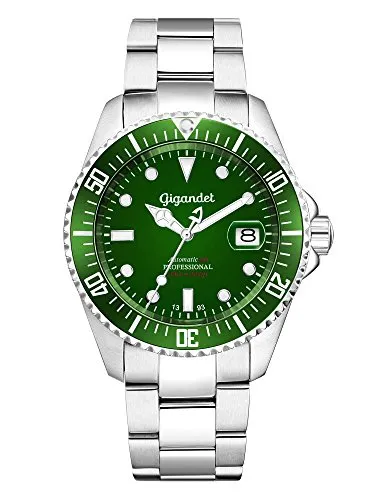 Gigandet Sea Ground Herren-Automatikuhr G2-008 - Armbanduhren für Herren mit 300m Wasserdichtigkeit, grünem Zifferblatt und robustem Edelstahlarmband für höchste Langlebigkeit und Präzision.