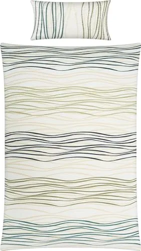 REDBEST Bettwäsche Seersucker grün-Petrol Größe 1x 155x220 cm + 1x 40x80 cm