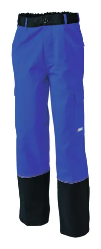 Planam Schweißerbundhose Weld Shield, Größe 64 - Kleidung für Schweißer, bietet hervorragenden Schutz und Komfort mit strapazierfähigem Material in kornblau/schwarz.